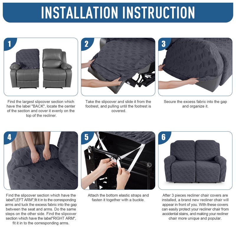 TAOCOCO Recliner Loveseat Cover, Stretch Jacquard Reclining Loveseat Cover Furniture