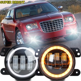 CHUSYYRAY 4" Inch Round clear lens Front Bumper Fog Lights Lamp For Chrysler 300 2005-2010