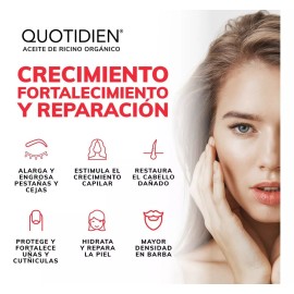 Sérum de Aceite de Ricino 100% Puro | Certificado Orgánico | Suero para Crecimiento de Cabello, Pestañas, Barba y Cejas | Cuidado Capilar | Castor Oil