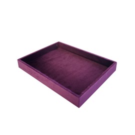 SCIKHEFT Flat Jewelry Tray Velvet Stackable Jewelry Display Organizer for Necklaces, Rings, Earrings Compact Jewelry Storage for Dresser, Countertop（Purple）