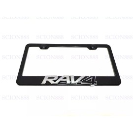 License Plate Frame 1pc 3D ForRAV4 Emblem Badge BLACK Stainless Metal License Plate Frame