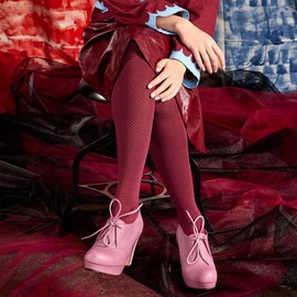 Tightology Organic Cotton Tights Weave Bordeaux, S-M
