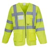 Yoko Premium Yellow Hi-Vis Zipped Long Sleeve Safety Vest with