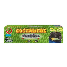 Costalitos Fortiflex Bolsas para Basura Jumbo con Jareta, Jumbo, color Azul/Gris/Negro, 75 x 90 cm