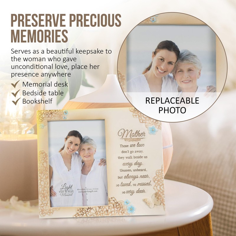 Pavilion Gift Company Mother Memorial 4x6 Inch Picture Frame, Beige