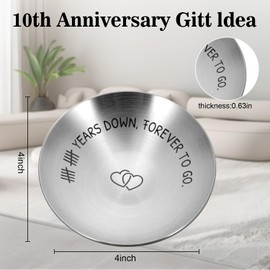 10th Anniversary Iron Gifts for Her Him, 10 Year Wedding Gifts for Women Bridal Gift, 10th Anniversary for Him Girlfriends Valentines Christmas Birthday Jewelry Ring Holder