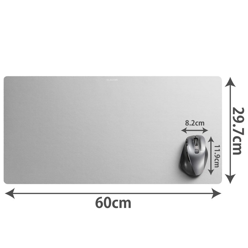 エレコム デスクマット マウスパッド 幅600mm×奥行297mm×厚み4mm ラバー グレー MP-DM01GY
