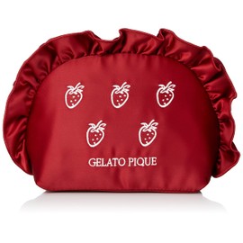 Gelato Pique PWGB224627 Strawberry Embroidery Pouch, red