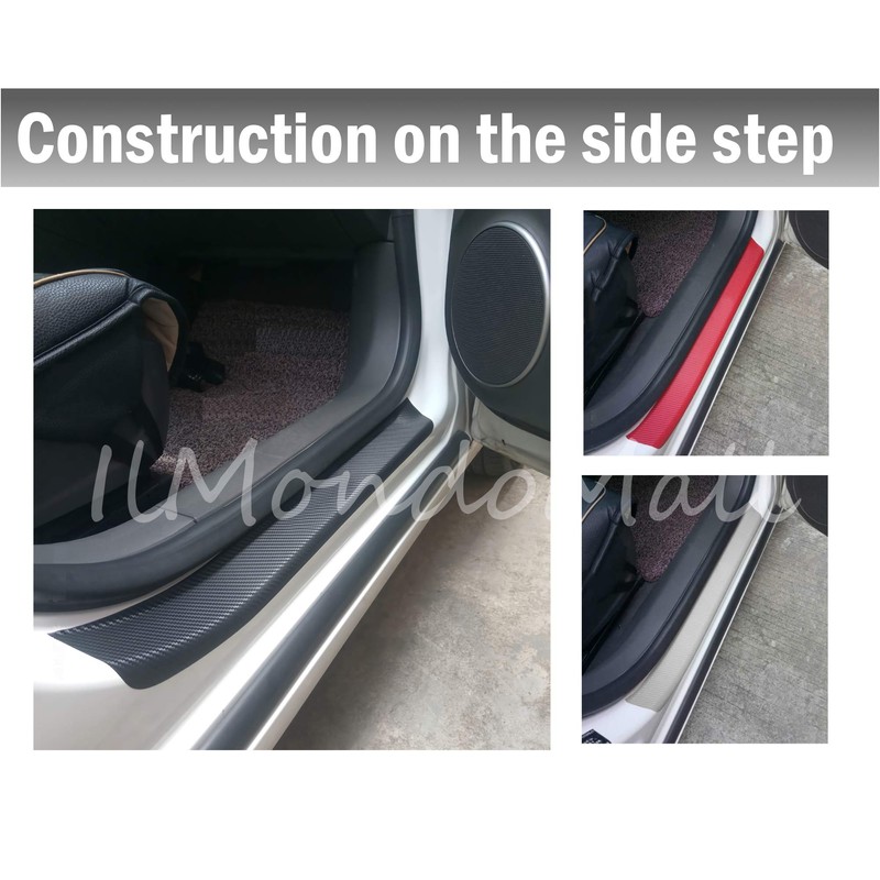 Ilmondomall Tape-Type Real Carbon Sheet 3D Pattern Black Step Bumper