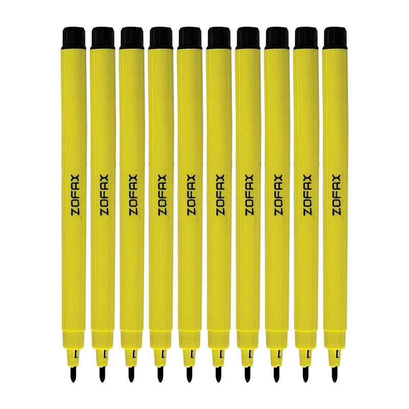 ZOFAX Felto Felt Tip Colouring Pens, BLACK, Fine Point, Pack