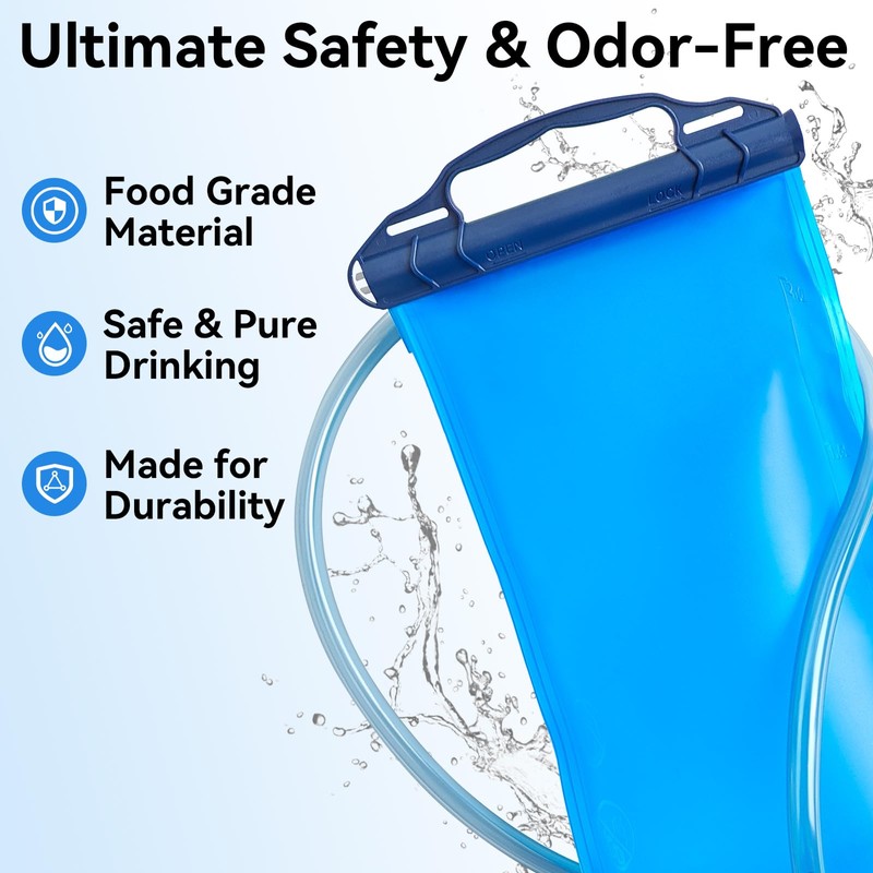 AXEN Hydraiton Bladder 2L, Large Opening Leak Proof Water Bladder,
