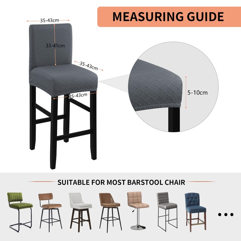 Fuloon Waterproof Bar Stool Covers, High Elastic Fit Removable Washable