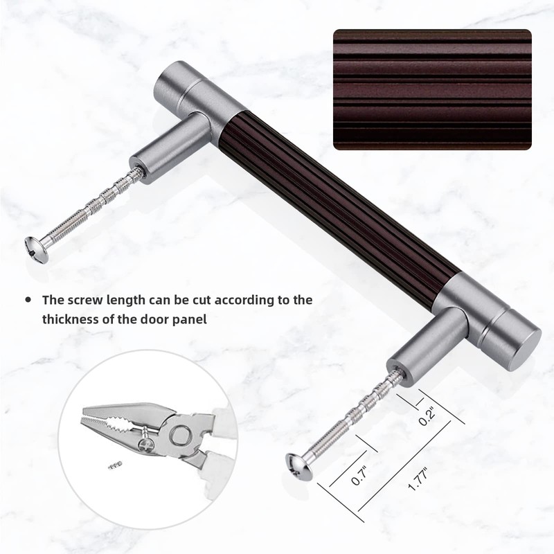TRUSTMI Cabinet Pulls 10 Packs 4-Inch Hole Center Splined Solid