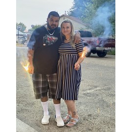 BBHoping Women’s Casual Striped Maternity Dress Short Knee Length Pregnancy Clothes for Baby Shower