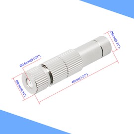 Aopin 8mm Misting Nozzles Copper Adjustable Water Flow Quick Connector 0.6mm / 0.024" Orifice Atomizing Mister Sprayer Nozzle For Outdoor Cooling,Garden Irrigation, Fountain, Greenhouse 4 Pcs