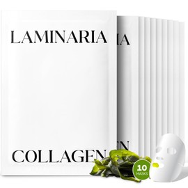 SHIONLE 10Packs Korean Laminaria Collagen Face Mask | Hydrating & Soothing Essential Facial Sheet Mask with Sea Kelp Essence | Calming Moisture Home Spa Skincare for All Skin Types