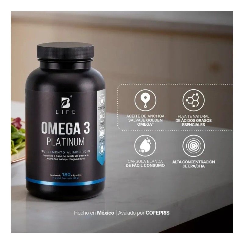 Omega 3 Platinum De 180 Cápsulas Con 1000 mg Por