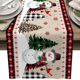 BSITSSS Christmas Table Runner Snowmen, 33×180 CM Christmas Runners for Tables, Christmas Table Runners for Indoor Outdoor, Table Runner Party, Dining Table Runner for Winter Christmas Decorations