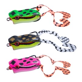 Goture Frog Lures Set Frog 15g/6cm 3pcs Topwater Bass Fishing Bait Lightning Fish Frog Hook Bait Soft Lure
