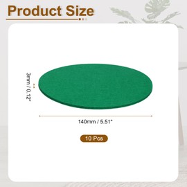 uxcell Round Felt Furniture Pads, 10Pcs 5.5" Dia x 0.12" Thick Adhesive Backed Felt Non-Slip Anti-Scratch Felt Pads Chair Leg Protectors for Protecting Hardwood Floor, Green