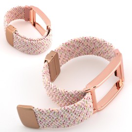 Abanen Premium Stretchy Nylon Breathable Replacement Band with Alloy Bumper for WHOOP 4.0, Elastic Wristband Adjustable with Magnetic Clasp for WHOOP 4 Activity Tracker (Pink)