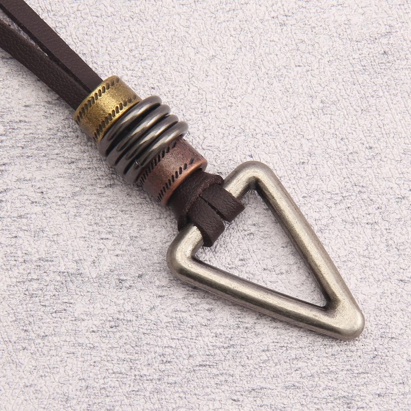 Bjesinmo Leather Necklace for Women Long Boho Pendant Hippie Choker