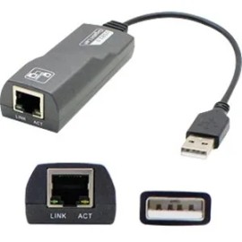 UD_AddOn 5-Pack of 8in Lenovo 0A36322 Compatible USB 3.0 (A) Male to RJ-45 Female Gray & Black Network Adapter Cables