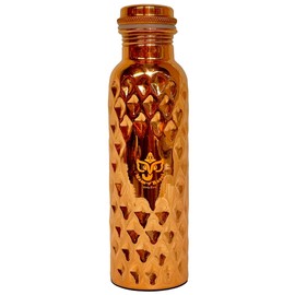 Mam Rasoi Copper Water Bottle 650ml Ayurvedic Health Ionized Water Antibacterial 100% Pure Copper Handmade in India No Plating Leak Proof Packing Eco Friendly