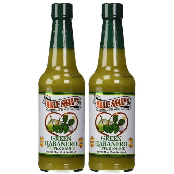 Marie Sharp's Green Habanero Pepper Sauce 10 Ounce - Pack 2