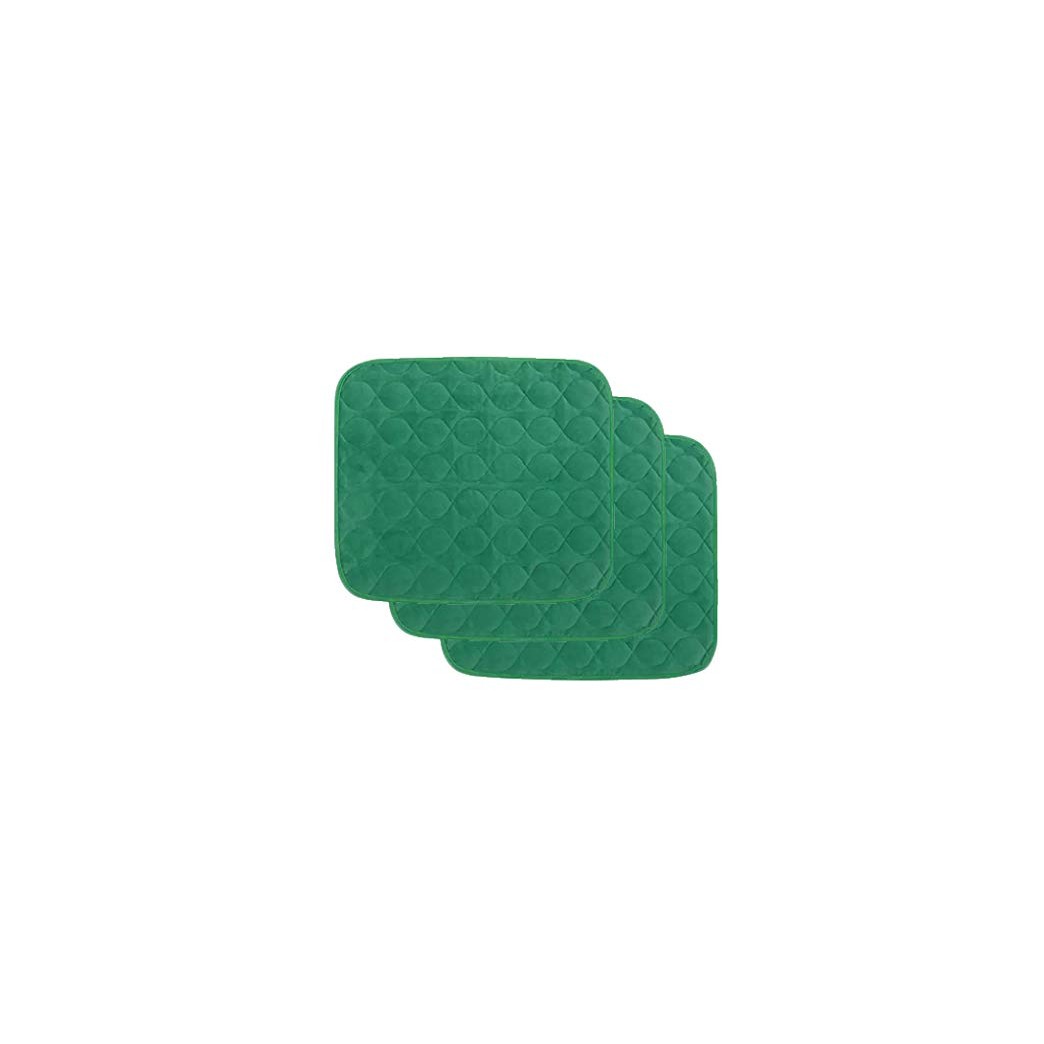 Platinum Care Pads Velvet Opulence Premium Comfort Chair Pad/Underpad Washable Size - 18X24 - Pack of 3 (3 Green)