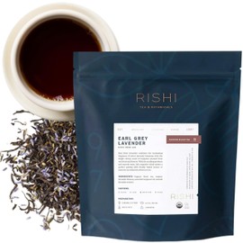 Rishi Tea Earl Grey Lavender Loose Leaf Pure Black Tea - Organic with Bergamot Oil and Lavender Flowers, Energizing & Caffeinated - 16 Ounces, 50+ Servings