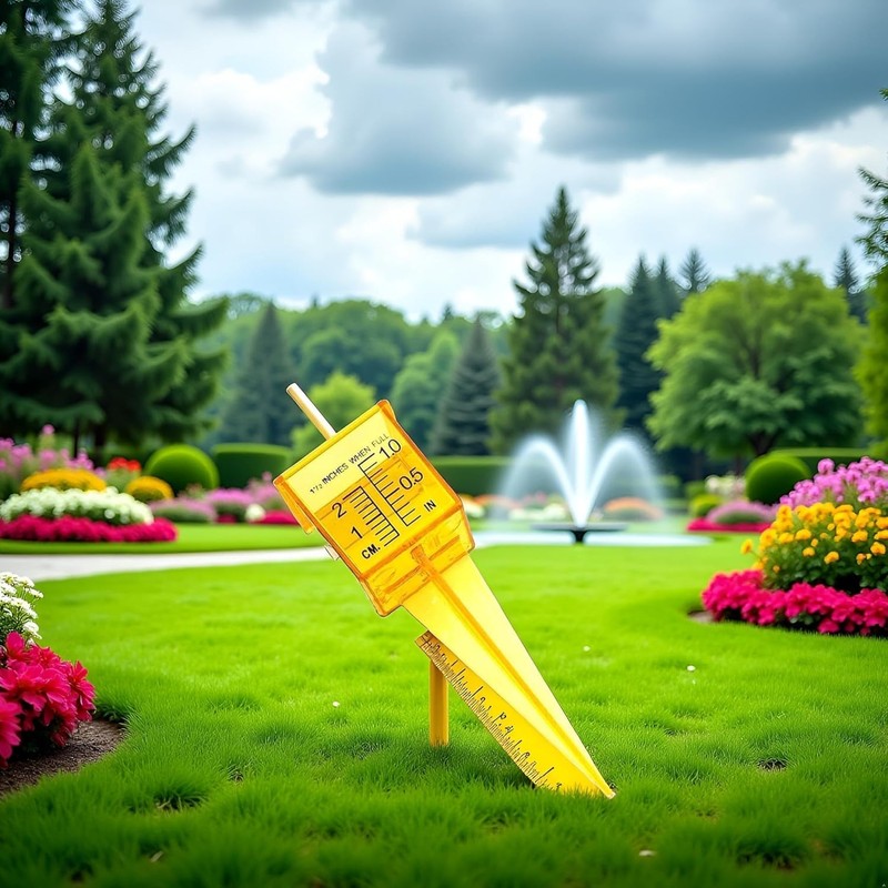 Yellow Mini Portable Sprinkler and Rain Gauge Wide Mouth Bright