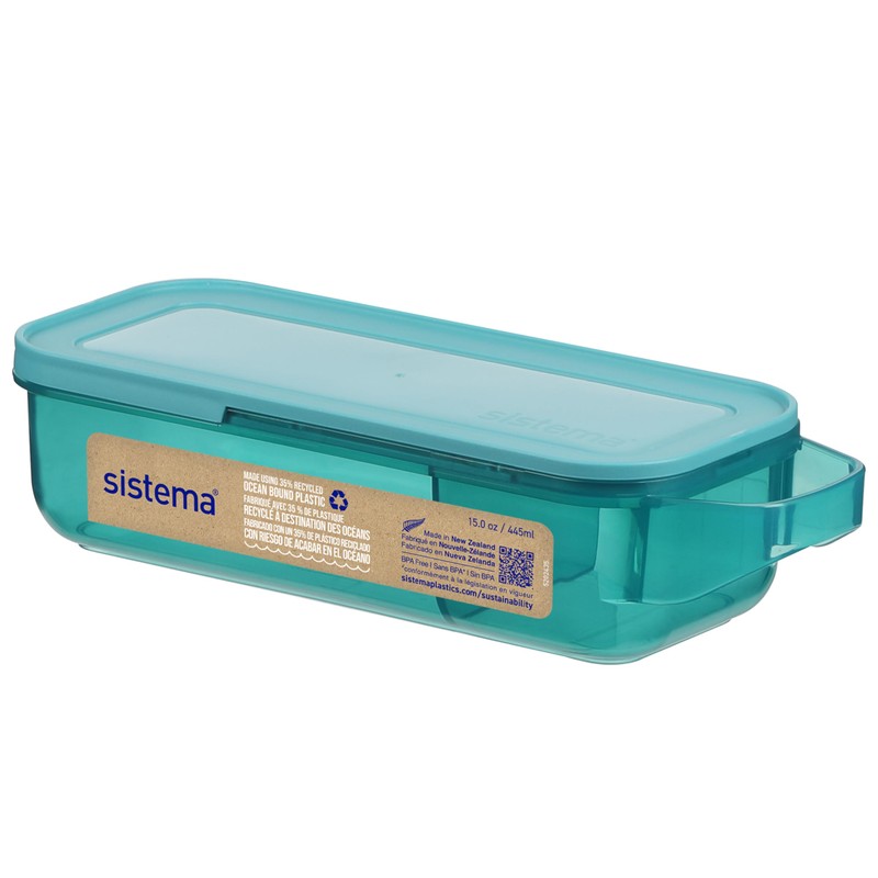 Sistema Ocean Bound Slide 'n Snack Food Storage Container, BPA-Free,
