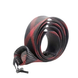 SCGEHA Rod Cover Rod Socks Mesh Fishing Rod Cover Rod Case PET Elastic Casting Spinning (Red)