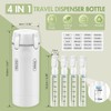 Dispenser da viaggio 4 in 1, confezione da 4 flaconi