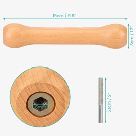 Belle Vous Tie Dye Sinew Puller Tool with Connector - Beech Wood Tie-Dye Stretching Tool/Pulling Device - Handheld Sinew Winder for DIY Tie Dye Arts and Craft Projects