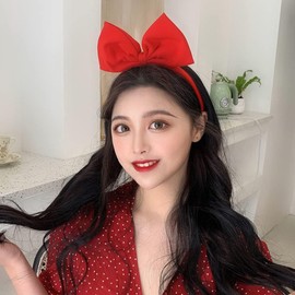 Red Bow Headband, Headbands for Women, Bowknot Hairband Christmas Headbands, Hair Accessories, Christmas Birthday Valentine's Day Cosplay Party Costume Headdress Big Bow Hairband Girl Bun Accessories