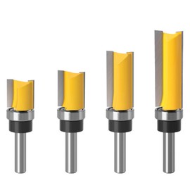 Bestgle Pack of 4 Copy Cutters Flush Cutter 8 mm Shank Groove Cutter Milling Head for Router Cutter Bits Inserts for Trimming Useful for Trimming Grooving etc