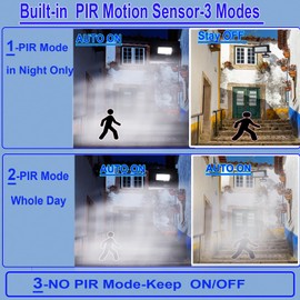 Etrogo 50 W LED Spotlight with Motion Sensor Outdoor with Remote Control Light Sensor 3000 K Warm White 5000 lm Dimmable 72 LEDs IP66 Waterproof Floodlight for Garden Garage Sports Field