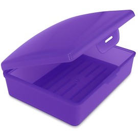 American Comb: Soap Box, 1 Purple - Made in The USA - Soapbox with Hinged Lid and Secure Latch