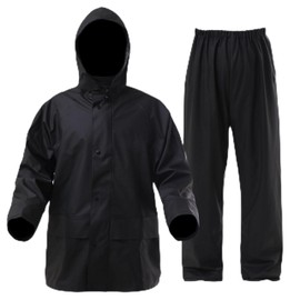 Rizzon Rain Suits for Men Waterproof - Heavy Duty Rain Gear with Rain Jacket & Pants, Durable Workwear for Fishing Camping Hiking(Black,S)