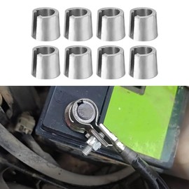 Kutyun 4 Pair Battery Post Shims, Battery Post Adapter, Pure Lead Battery Terminal Adapter for Positive & Negative Post, Car Battery Terminal Converter Adapter Sleeves Fit Most Cars Boats RVs (8PCS)