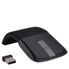 Cuifati Ratón Inalámbrico ARC Touch, Ultradelgado, Portátil, Plegable, con Receptor USB, Mini Ratón óptico para Ordenador, Diseño Ergonómico para PC, Portátil, Portátil, Tableta, Smart