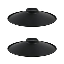 Crapyt 2 Pcs 8.66" Metal Cone Lamp Shades Iron Lampshade Industrial Pendant Light Shade Replacement Vintage Bulb Guard for Pendant Light Table Lamp Hanging Ceiling(Black)
