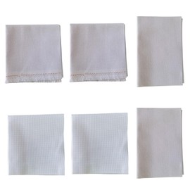 Cross Stitch Fabric 6PCS Aida Cloth 11 Count, 12x12 ＆ 12x18 ＆ 20x20 Embroidery Fabric DIY Cross Stitch Cloth White Cross Stitch Supplies Cross Stitch Patterns Needlepoint Canvas 1