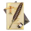 GC QUILL Antique Quill Pen Unique Half-Patterned Feather Pen Set