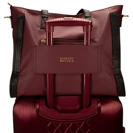 Badgley Mischka Rose Vegan Leather Travel Tote Weekender Bag (Burgundy)