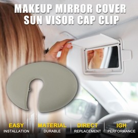 TUCKBOLD Makeup Mirror Cover Sun Visor Cap Clip for Toyota Corolla Robust No.7431852020B1 | Front Left Side Sun Visor Bolt Cover Grey with Flat Pry Bar 1 Set