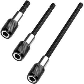 Snokay 3Pcs Drill Bit Extension, 1/4" Hex Shank Magnetic Chuck Adapter Quick Release Bar Socket Screwdriver Bit Holder Set (60/100/150mm) for Screws, Nuts, Drill, Driver, bit set