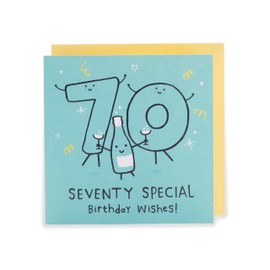 UK Greetings 70th Birthday Card for Him/Her/Friend - Blue Design